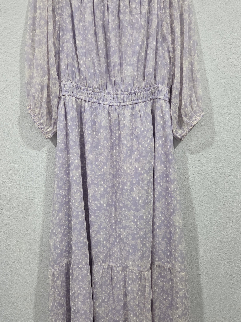 LOFT Lavender Floral Tiered Maxi Dress